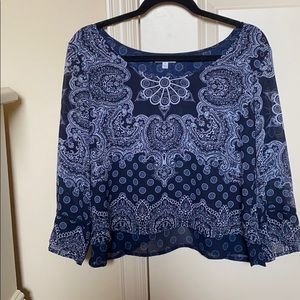 navy paisley top!